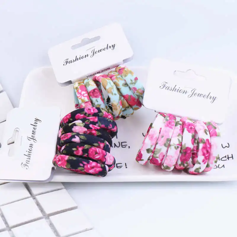 6 Chiếc/Sett Dễ Thương Bé Gái Thun Cột Tóc Scrunchies Đuôi Ngựa Giá Đỡ Dây Cao Su Dây Buộc Tóc Ngọt Tóc Trẻ Em Dây phụ Kiện Tóc