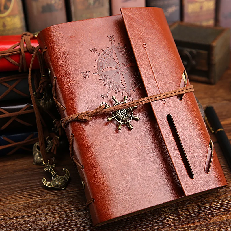 Vintage Cướp Biển A5 A6 Nhật Ký Xách Tay Chương Trình Nghị Sự Với Giả Da Bao Filofax Chú Cho Trường Học Hàn Quốc Văn Phòng Phẩm Hoặc Du Lịch