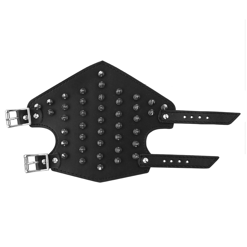 Brazalete unisex de piel sintética con picos de metal, brazalete medieval, brazalete protector para brazo, armadura para hombres y mujeres