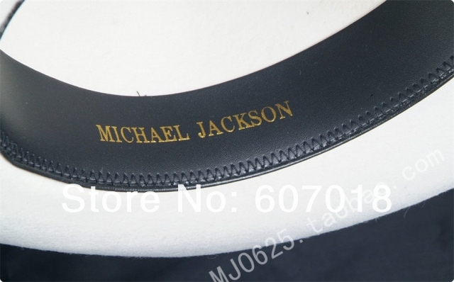 MJ Michael Jackson Smooth Criminal Con Nome Bianco FEDORA Cappello di Lana Trilby Collection