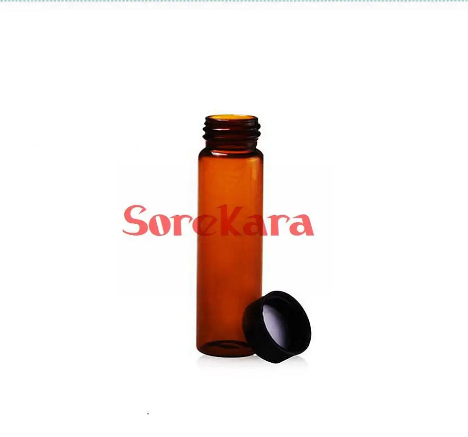 1/2Ml/3Ml/5Ml/10Ml/15Ml/30Ml/40Ml/50Ml/60Ml Nâu Kính Cường Lực Chai Thuốc Thử Mẫu Lọ Nắp Nhựa Nắp Vặn