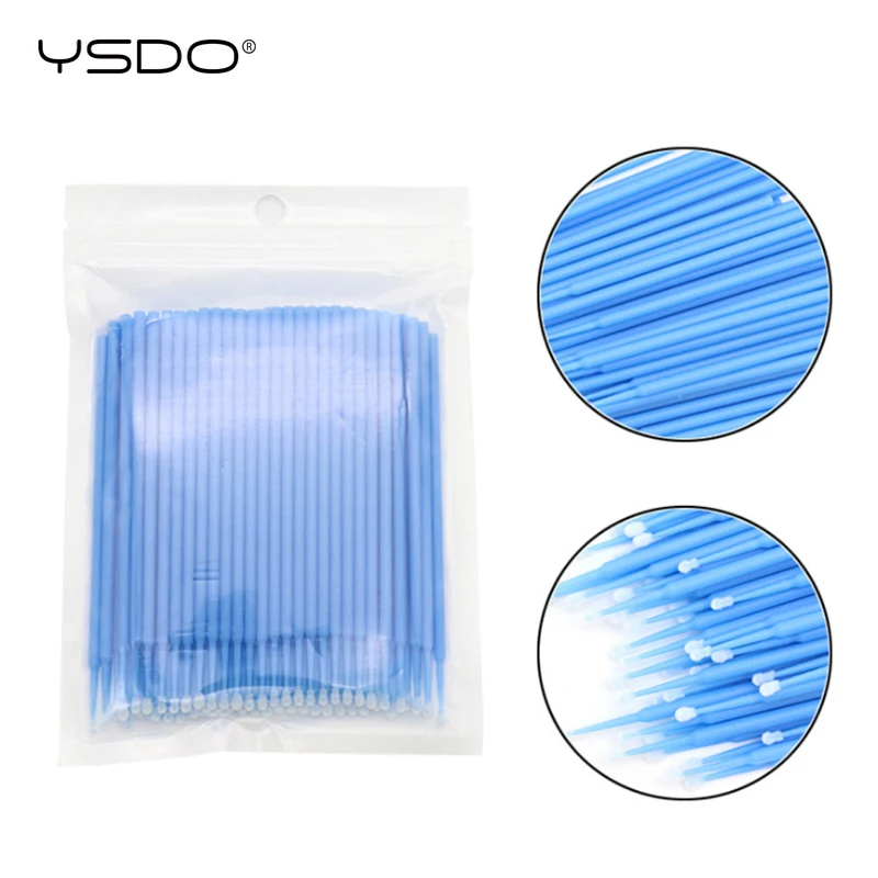 100 ชิ้นผ้าฝ้าย Swab Eyelash Extension เครื่องมือมาสคาร่า Applicator แปรงขนตาแต่งหน้า applicator ลบเครื่องมือ