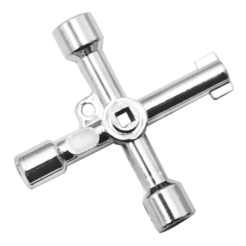 Llave triangular cruzada Universal de 4 vías para tren, ascensor eléctrico, válvula de gabinete, triángulo de aleación