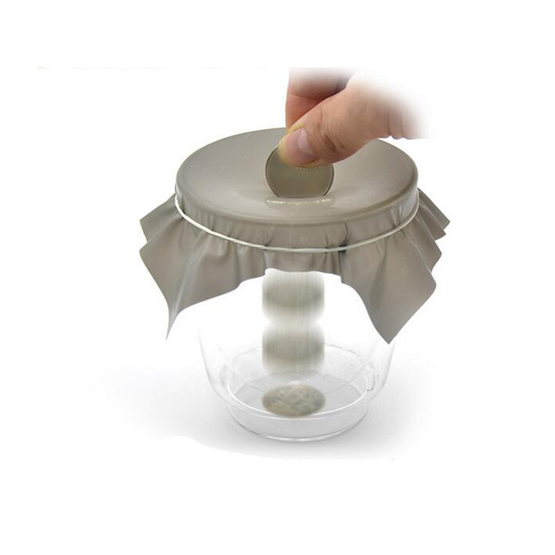 1 個ペナコイン貫通手品ディッシュコインスルーゴムシートにカップブラックホール手品メンタリズム小道具イリュージョン