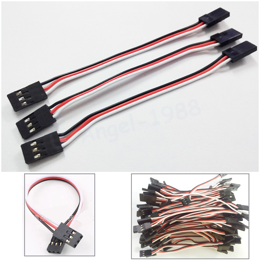 Cable de extensión Servo macho a macho para enchufe JR, Cable de plomo de 10cm, 10 piezas, 100mm, 150MM, 200MM, 300MM, 500MM