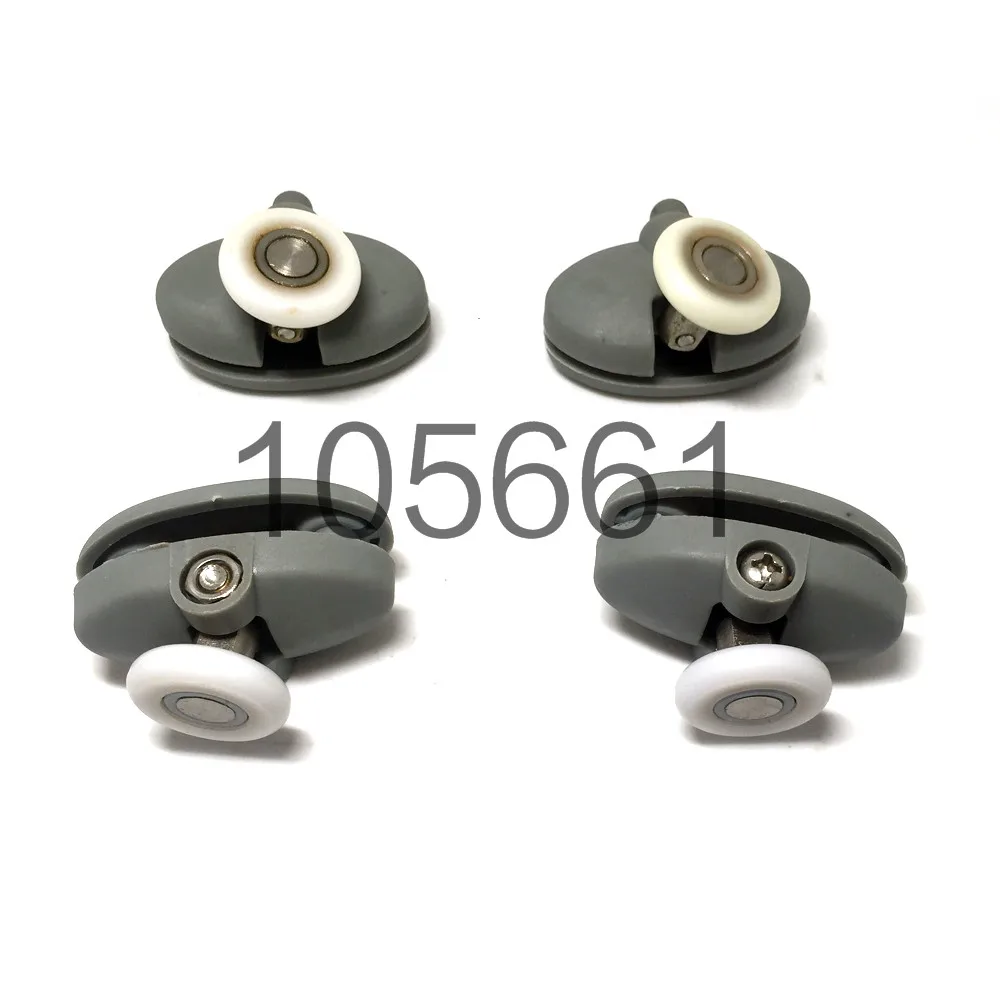 set of 8 x Top & Bottom Single Butterfly Shower Door Rollers/Runners/Wheels 25mm wheel diameter, 4 Top and 4 Bottom..