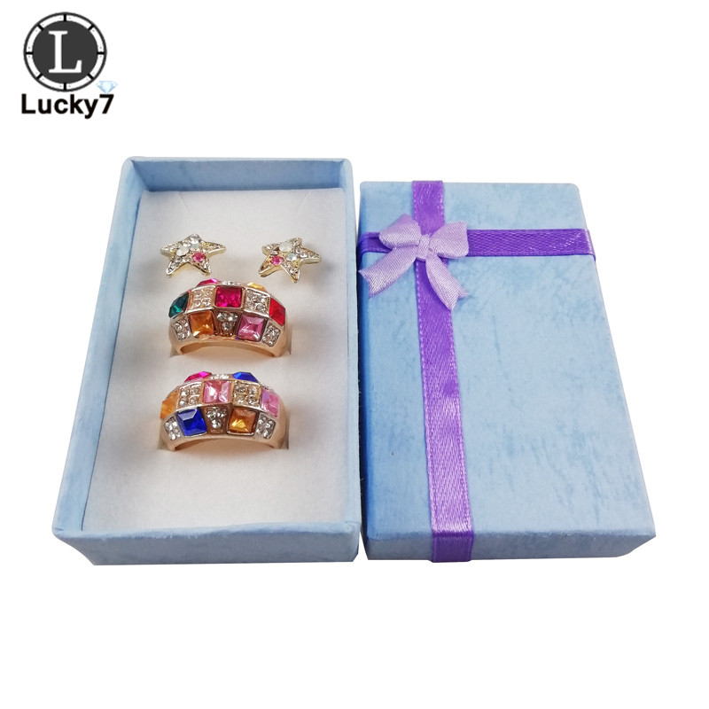 Groothandel 12 stks Diverse Kleuren Sieraden Sets Display Box Ketting Oorbellen Ring Box 5*8*2.5 cm verpakking Geschenkdoos gemengd