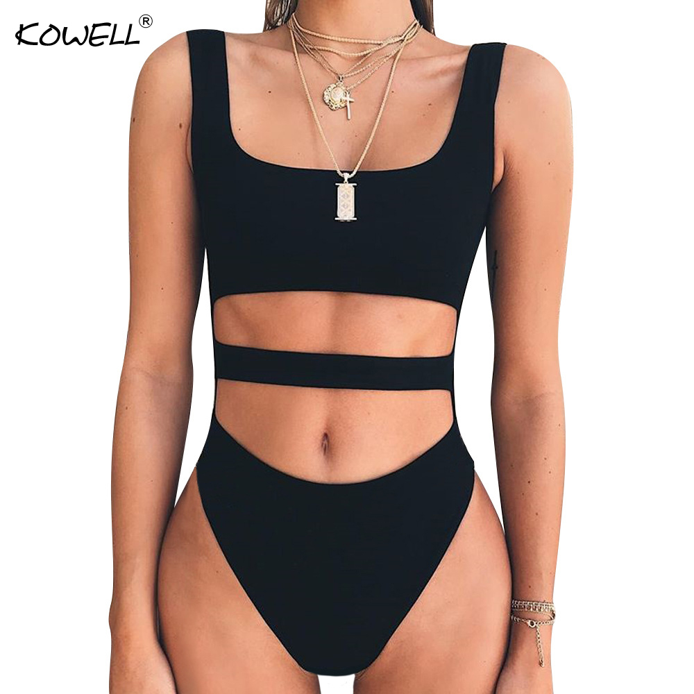 Kowellกลวงออกแขนกุดฤดูร้อนบอดี้สูทเปลือยผอมเซ็กซี่ผู้หญิงเสื้อคลุมหลวมๆJ Umpsuitชายหาดสบายๆผู้หญิงบอดี้สูท
