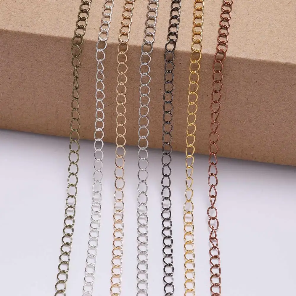 5 Mét/lô 2.5 2.8 3.6 4.8 Mm Mở Liên Kết Vòng Mở Rộng Nối Dài Vòng Cổ Dây Chuyền Đuôi Mở Rộng Dây Chuyền Trang Sức làm Cho Vật Dụng