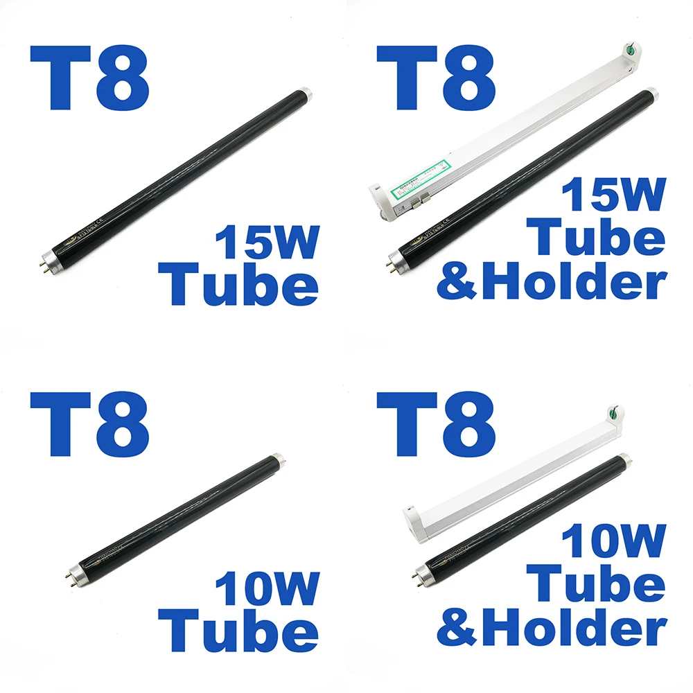 4W 6W 8W 10W 15W T5 T8 BLB UV Đen Ánh Sáng Tia Cực Tím Đèn UVA Huỳnh Quang phát Hiện Tiền Phát Hiện Xác Minh Ống Tím Ánh Sáng