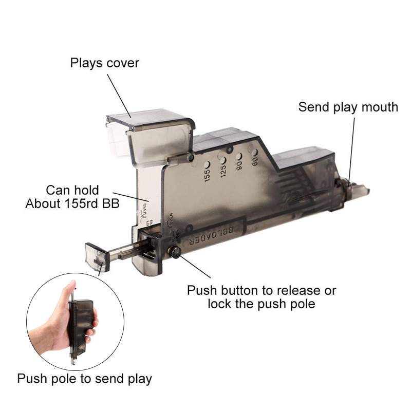 Airsoft Plastic BB Speed Loader 155 Rounds War Games Combat BB Loader Paintball Outdoor Hunting Accessory