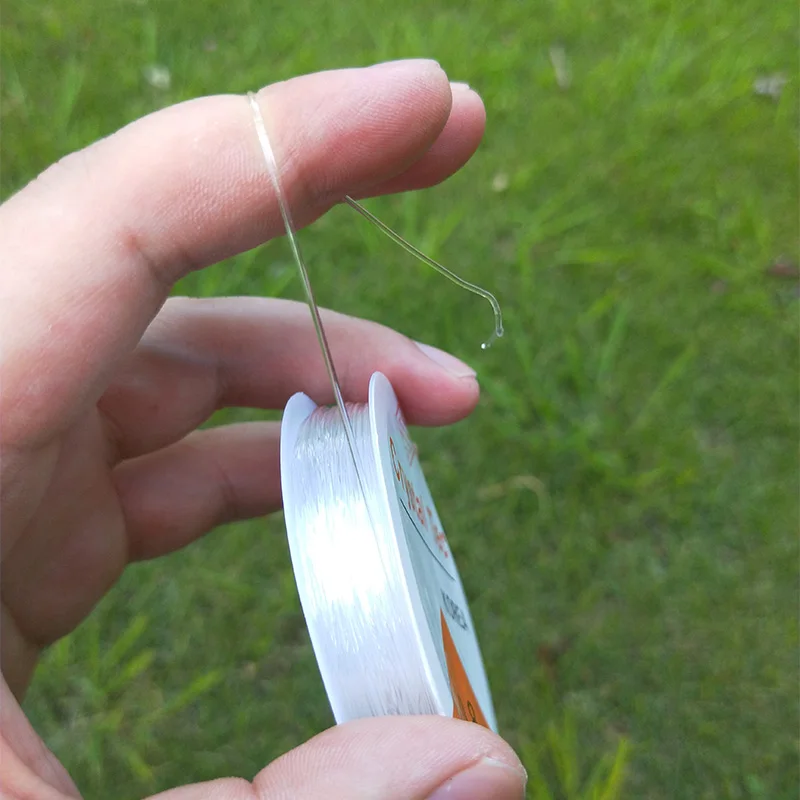 Línea de cristal elástica transparente de 0,4-1,0mm, cuerda para hacer cuentas, cordón/cuerda/hilo, pulsera y collar DIY, joyería