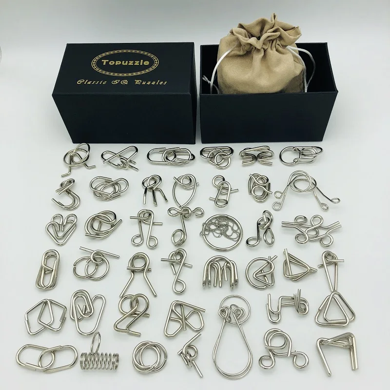 Bộ Mới Của 30/41/46 Chiếc Kim Loại Xếp Hình Tâm Trí Não Teaser Magic Dây Nhẫn Ghép Hình Trò Chơi Đồ Chơi cho Trẻ Em Người Lớn