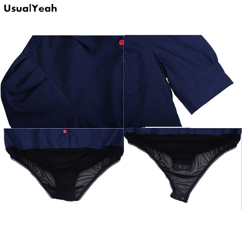 PLUS ขนาดผู้หญิงแฟชั่นสไตล์ฤดูร้อนแขนสั้น OL Body เสื้อสุภาพสตรีเสื้อทำงานสีขาวสีแดงสีฟ้า S-XXXL