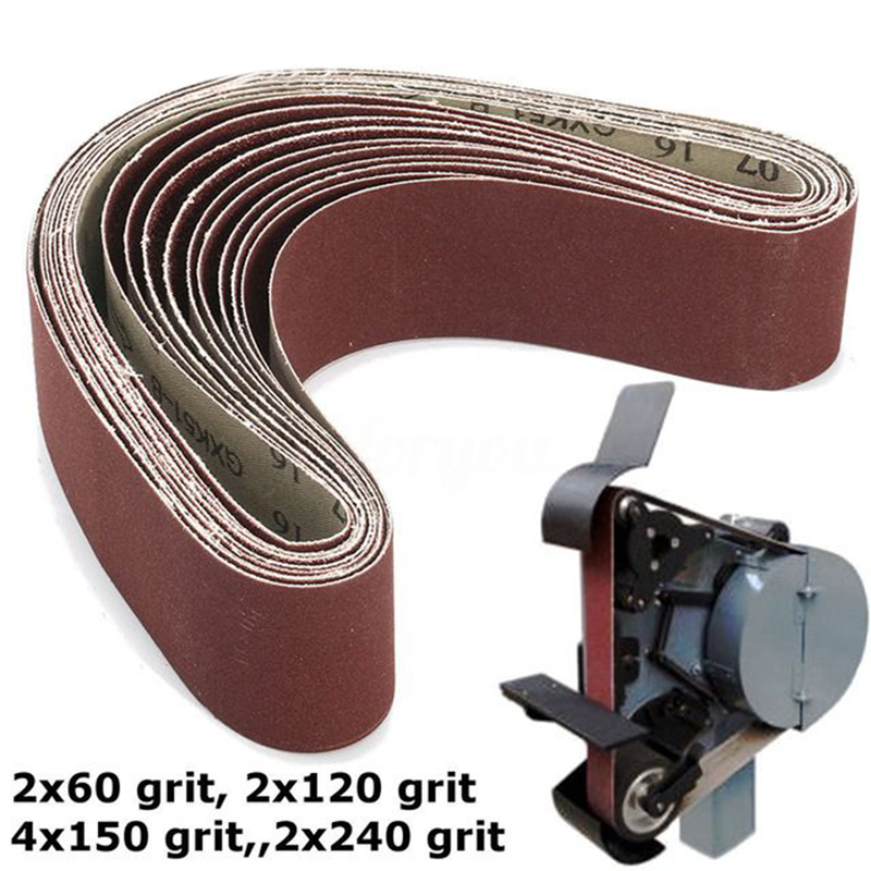 Bandes abrasives pour meulage, polissage, grain mixte 60/ 120/ 150/ 240 50X686 Mm, 10 pièces