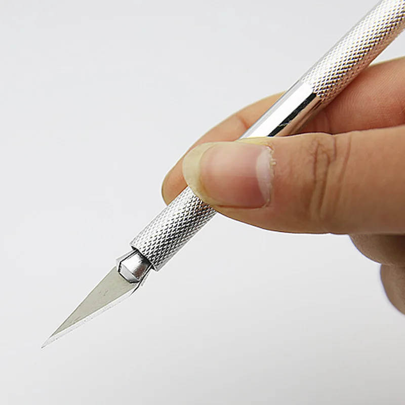 金属製ハンドルユーティリティナイフ、滑り止めカッター、木製紙彫刻ペン、文房具切削用品、1セット