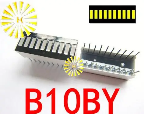 Tubo Digital LED de 10 segmentos, barra de 10x25mm, módulo de pantalla B10G, B10R, B10BB, B10BY, B10BW, 10 unidades