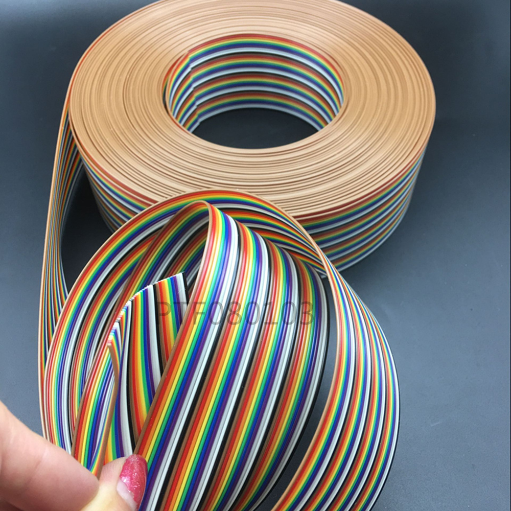 1M 2M 3M 4M 5M 10M 40pin Dupont Draht Flache Farbe Regenbogen Flachbandkabel Draht 1,17mm