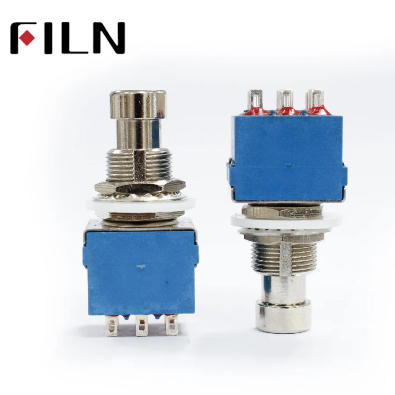 9 Pin Kotak Pedal Efek Gitar Stomp Foot Latching 3PDT Switch True Bypass