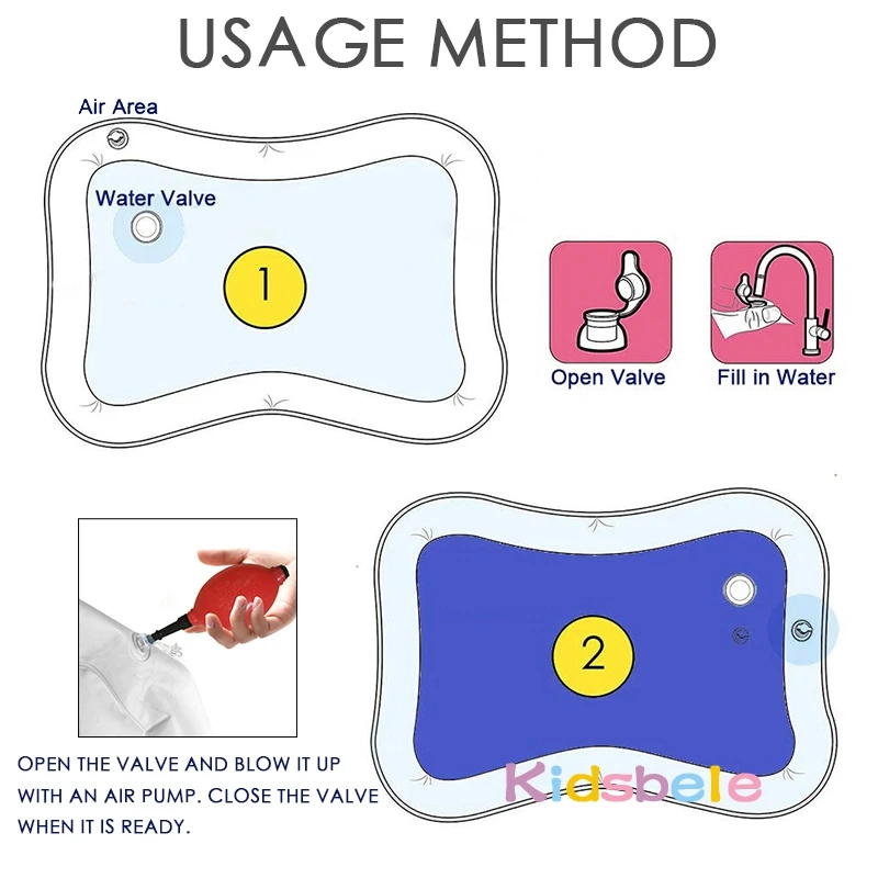 เด็กเล่นน้ํา Mat Tummy Time ของเล่นสําหรับทารกแรกเกิด Playmat PVC เด็กวัยหัดเดินสนุกกิจกรรม Inflatbale Mat ของเล่นเด็ก Seaworld พรม