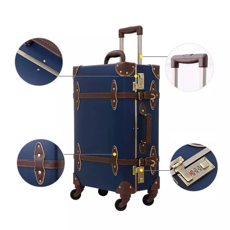 20 "22" 24 "インチpuレザートロリースーツケースや旅行バッグ小型スーツケースcabファイルvaliz koffer maletasスーツケースローリング荷物にキャリー