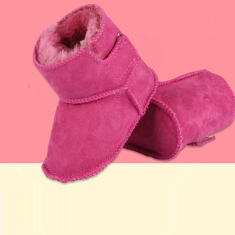 Bé Sơ Sinh Đầu Tiên Đi Bộ Bé Ấm Khởi Động Mùa Đông Da Bé Trai Bé Gái Giày Mềm Duy Nhất Faux Fur Bebe Booties
