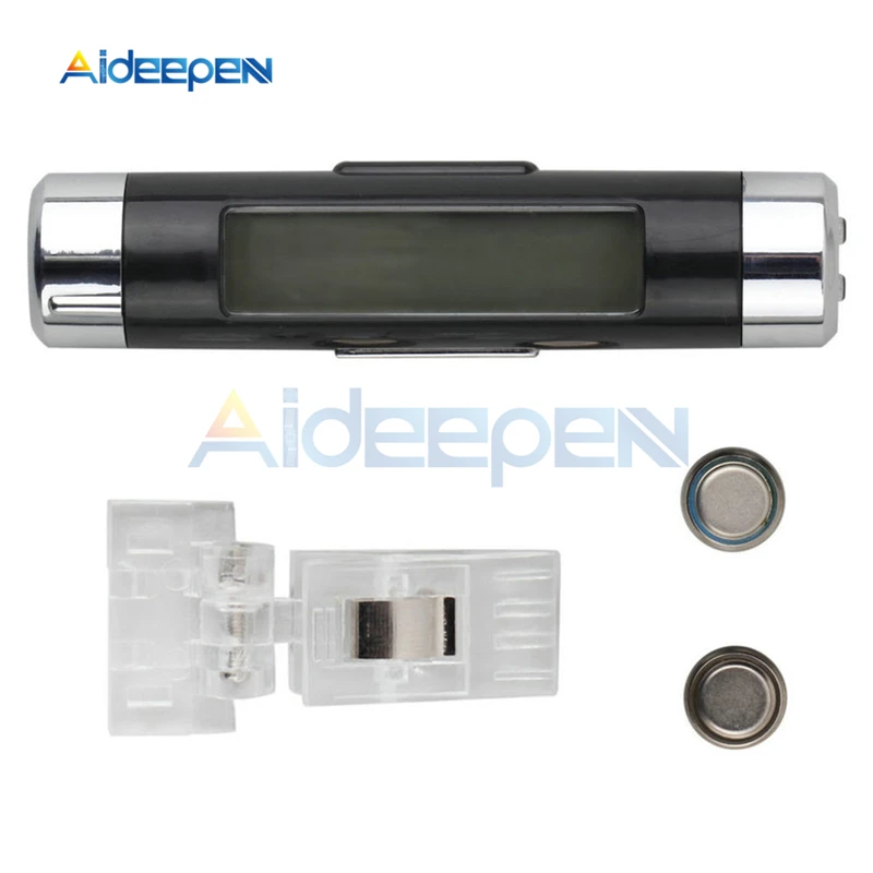 2 Trong 1 Cho Xe Hơi Nhiệt Kế Đồng Hồ Nhiệt Độ Màn Hình LCD Hiển Thị Màn Hình Kẹp Kỹ Thuật Số Xanh Dương Hậu Phụ Kiện Ô Tô di Động