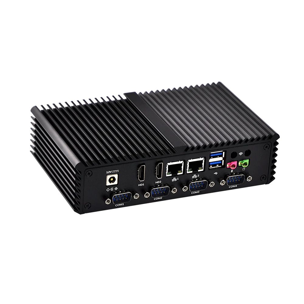 Qotom Mini PC Quạt Không Cánh Q350P Core I5-4200U Bộ Vi Xử Lý, RS485 VGA Tùy Chọn, WIFI 3G/4G Đầu Karaoke IPC