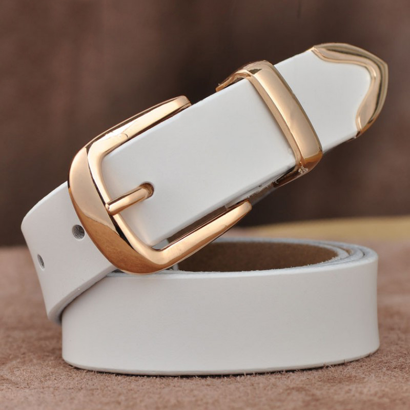 MEDYLA-cinturón informal de cuero genuino para mujer, cinturón femenino de Color puro, de alta calidad, L27