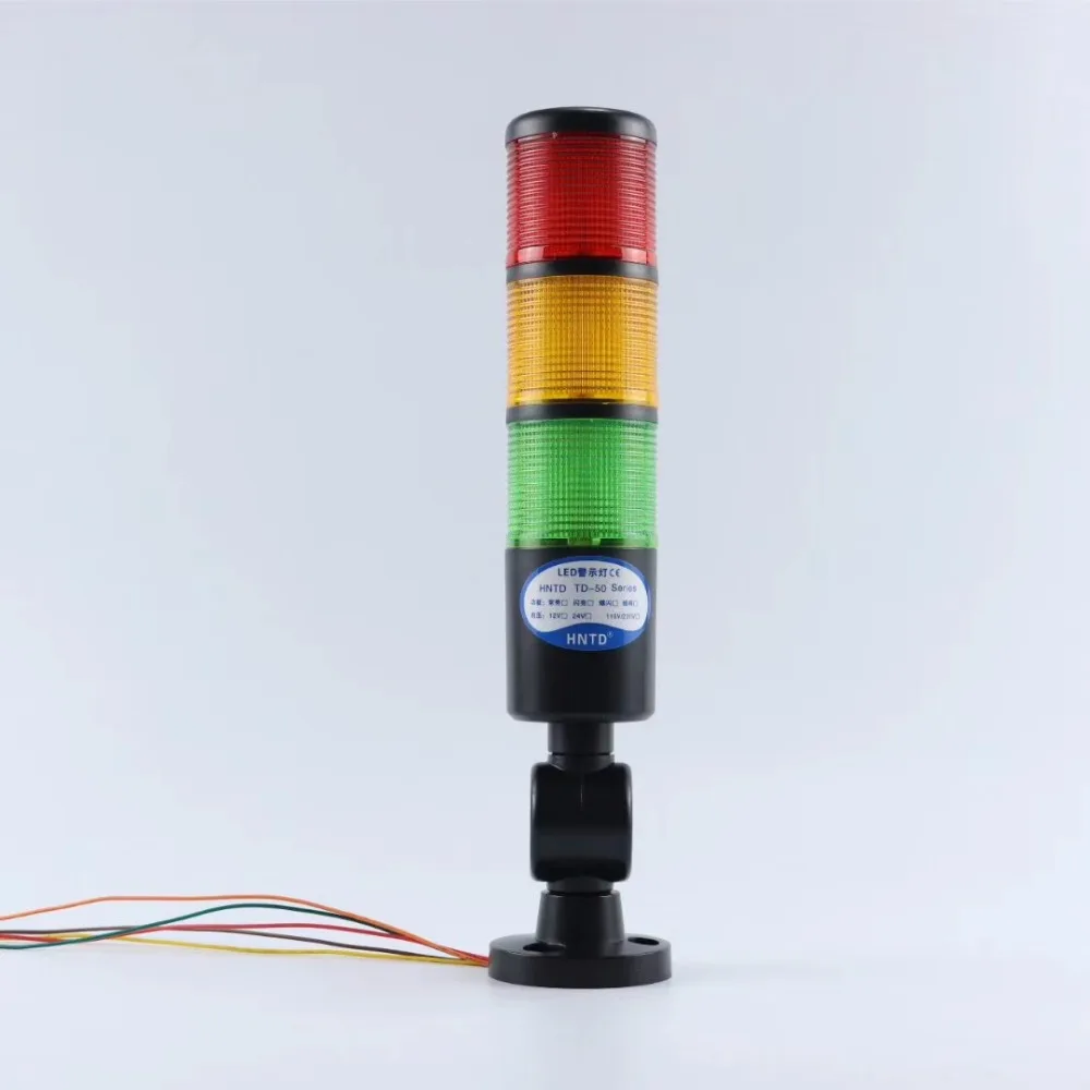 สีดํา 24V อุตสาหกรรมสัญญาณ Tower ความปลอดภัย STACK ALARM Light LED หลายพับ Buzzer ข้อควรระวังไฟเตือน ForMachine