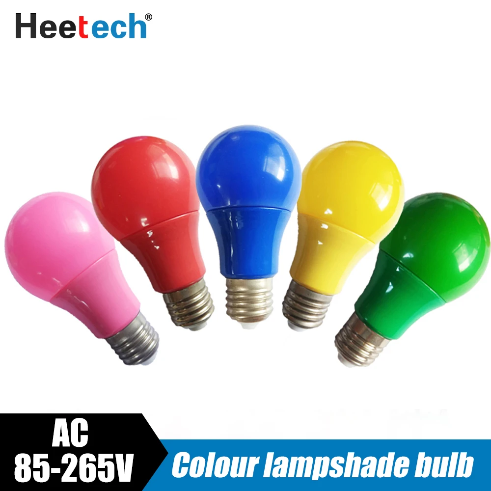 カラフルな LED 電球 E27 ランプ Led バーライト 3 ワット 5 ワット 7 ワット 9 ワット 12 ワット赤青緑黄ピンクランパラライト KTV パーティー家の装飾照明