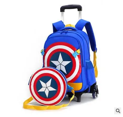 ZIRANYU Schultrolley-Rucksack für Jungen, Schultasche mit Rollen für Kinder, Schultrolley-Tasche auf Rollen, Rollrucksäcke für die Schule