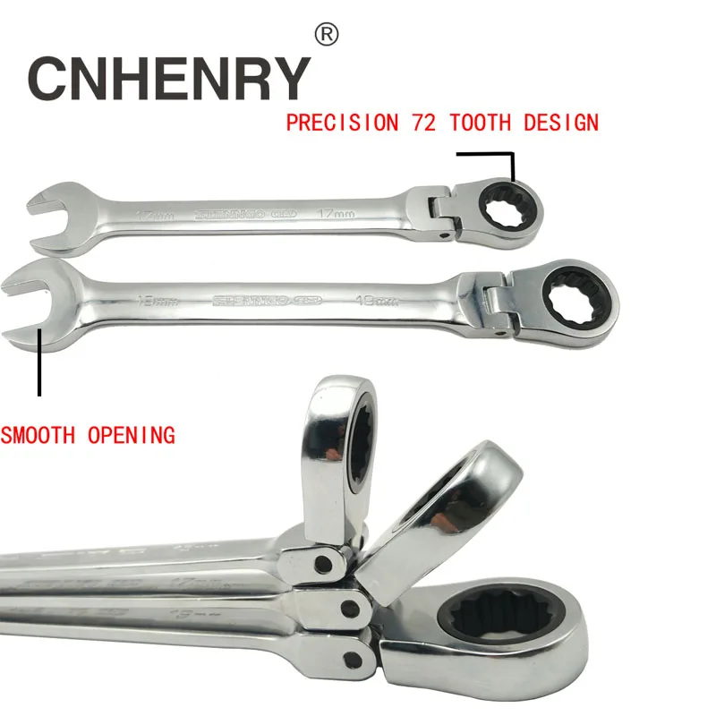 Llave de trinquete combinada de cabeza Reversible Flexible de una pieza de 8-25mm llaves universales herramientas de coche para reparación de automóviles