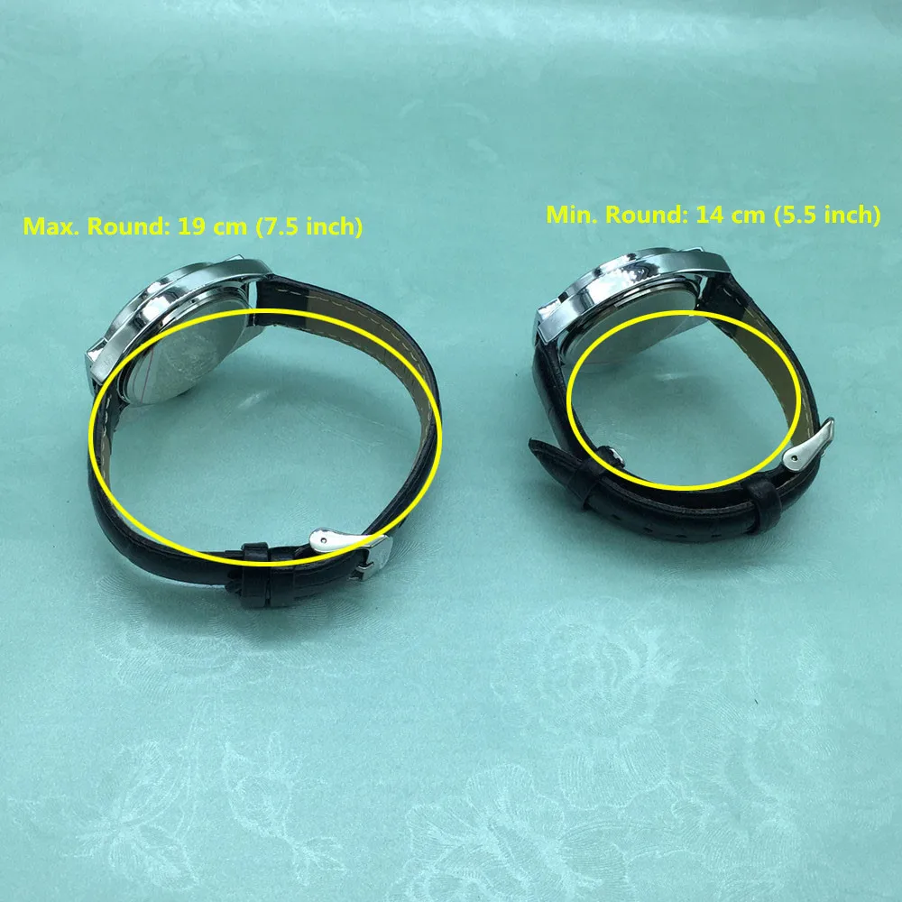 Chữ Nổi Xúc Giác Đồng Hồ Đeo Tay Có Mặt Xanh Dương, Dây Da