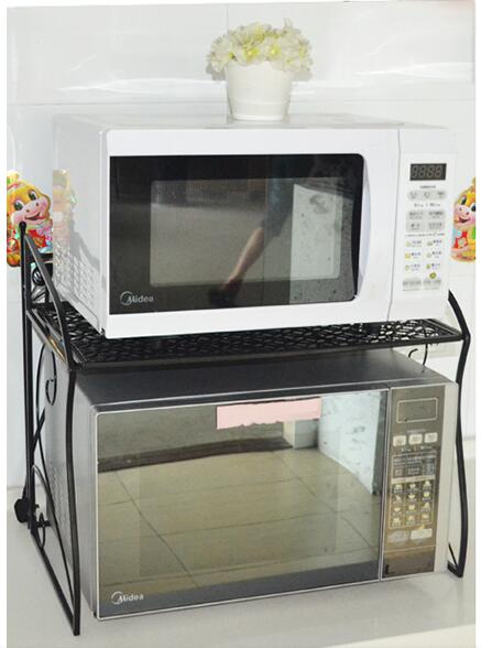 Wrought Iron เตาอบไมโครเวฟชั้นวางพื้นเตาอบคู่