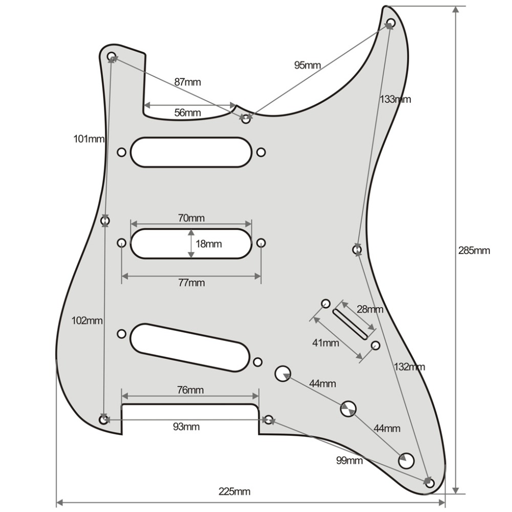 FLEOR Set of Vintage 8 Holes SSS ST Guitar Pickguard Scratch Plate Back Plate & Screws