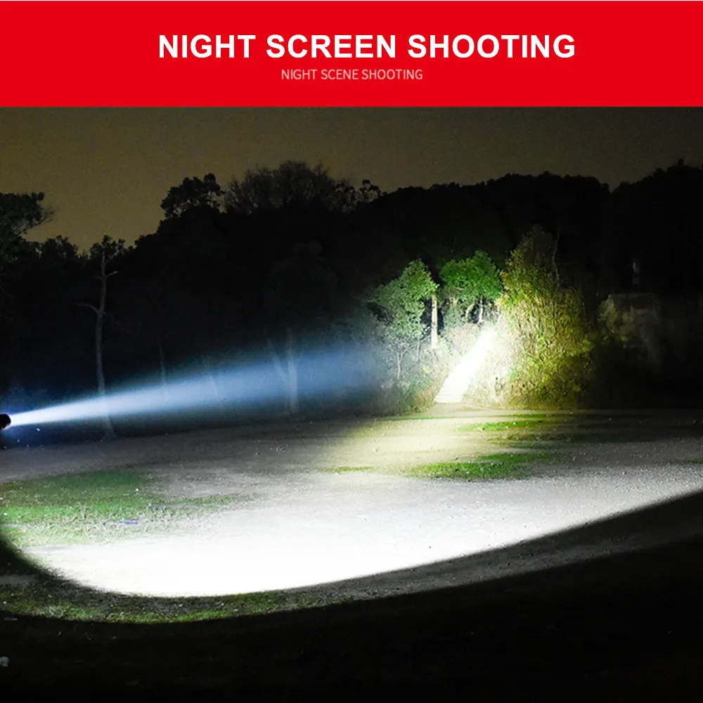 Professionelle LED-Taschenlampe mit hohem Lum für die Jagd, taktische Nacht-Scout-Lichter-Set, L2-Fischlicht, wiederaufladbare USB-wasserdichte Taschenlampe