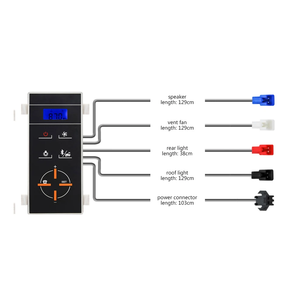 1Set (Pengontrol + Transformator + Kipas + Speaker + Lampu) Koneksi Telepon Bluetooth Panel LCD Tampilan Induksi Shower Cabin Radio Fm