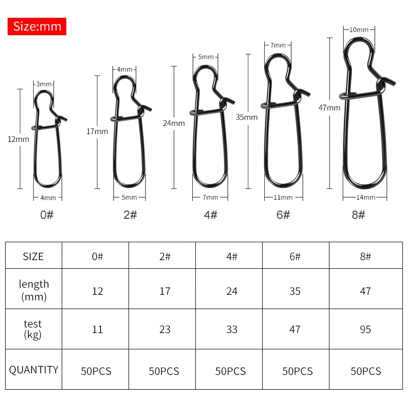 Meredith 50 Con Thép Không Gỉ Câu Cá Đầu Nối Nhanh Móc Khóa Tích Tắc Xoay Vòng Kim An Toàn Khóa Hít Câu Cá Tiện Dụng Cụ Tích Tắc