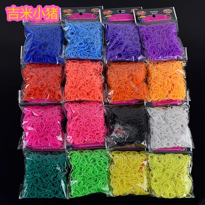 Bộ 600 16 Màu Loe Ban Nhạc cho Trẻ Em Gái Tặng Dây Thun Co Giãn để Dệt Phối Đồ Chơi Quỹ Đạo Bộ Kim Chỉ Sáng Tạo Vòng Tay đồ chơi