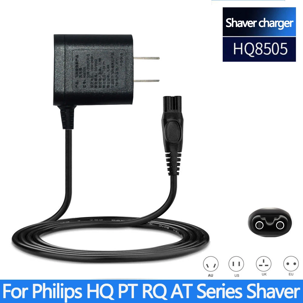 Cargador adaptador para maquinilla de afeitar con enchufe de pared de la UE, 15V, 5,4 W, para PHILIPS Norelco HQ8505 HQ8500 HQ560 HQ586 HQ568 HQ7740 HQ7141 HQ7142