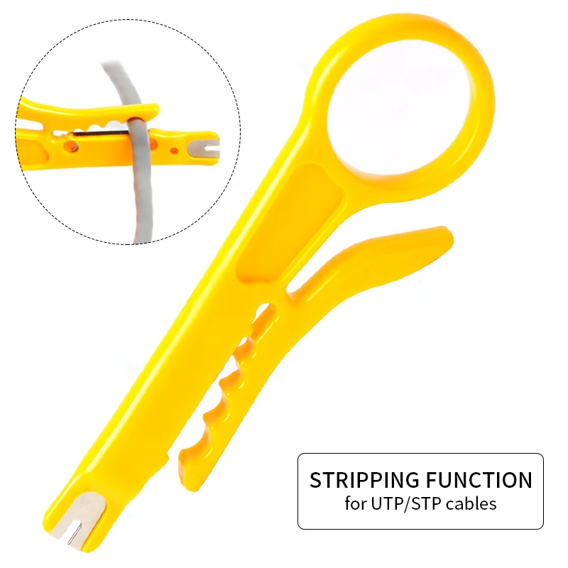 AMPCOM Mini Di Động Dây Vũ Nữ Thoát Y Cắt Tác Động Đấm Xuống Dụng Cụ 110 Lưỡi Dao cho Dây Mạng Cáp
