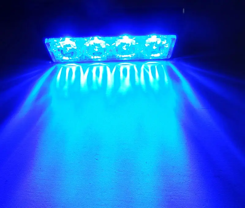 4 colori 4 W 4LED Flash Strobe Segnale di Avvertimento Grille Hazard Emergenza Beacon attenzione luce
