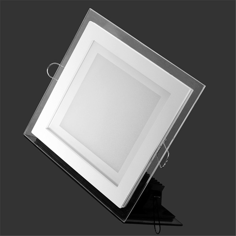 6W 9W 12W 18W 24W LED Panel Downlight Quadratische Glas Panel Lichter Decke Einbauleuchten LED Spot Licht AC85-265V Mit Adapter