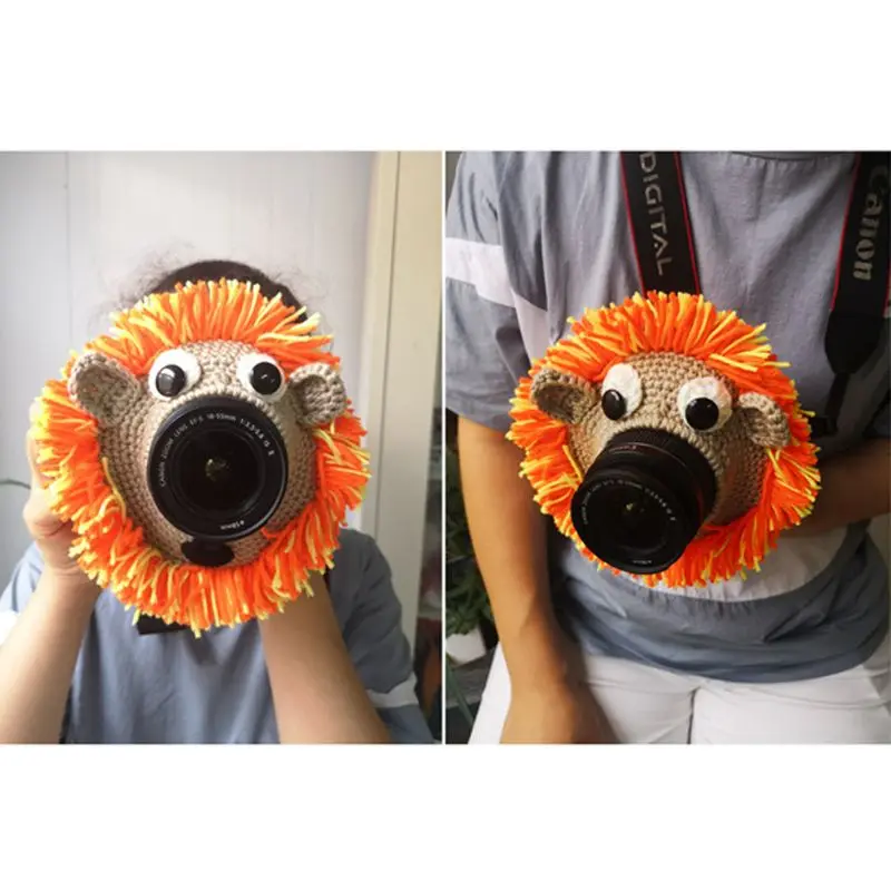 Động Vật Camera Bạn Thân Ống Kính Phụ Kiện Cho Trẻ Em/Kid/Thú Cưng Chụp Ảnh Dệt Kim Sư Tử Bạch Tuộc Teaser Đồ Chơi Ống Kính Tạo Dáng Chụp Ảnh đạo Cụ