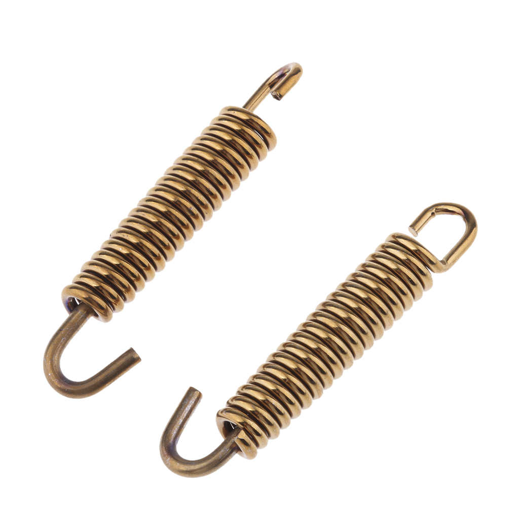 2 個 65 ミリメートルオートバイステンレス鋼排気管マフラースプリングフック優れた強度 & 外観排気管スプリング