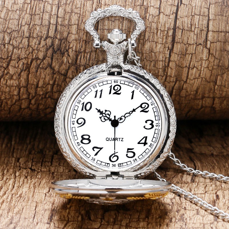 New Soviet Sickle Hammer Style Quartz Pocket Watch Men Women Vintage Bronze Pendant Best Gift Masculino Relogio Silver Clock