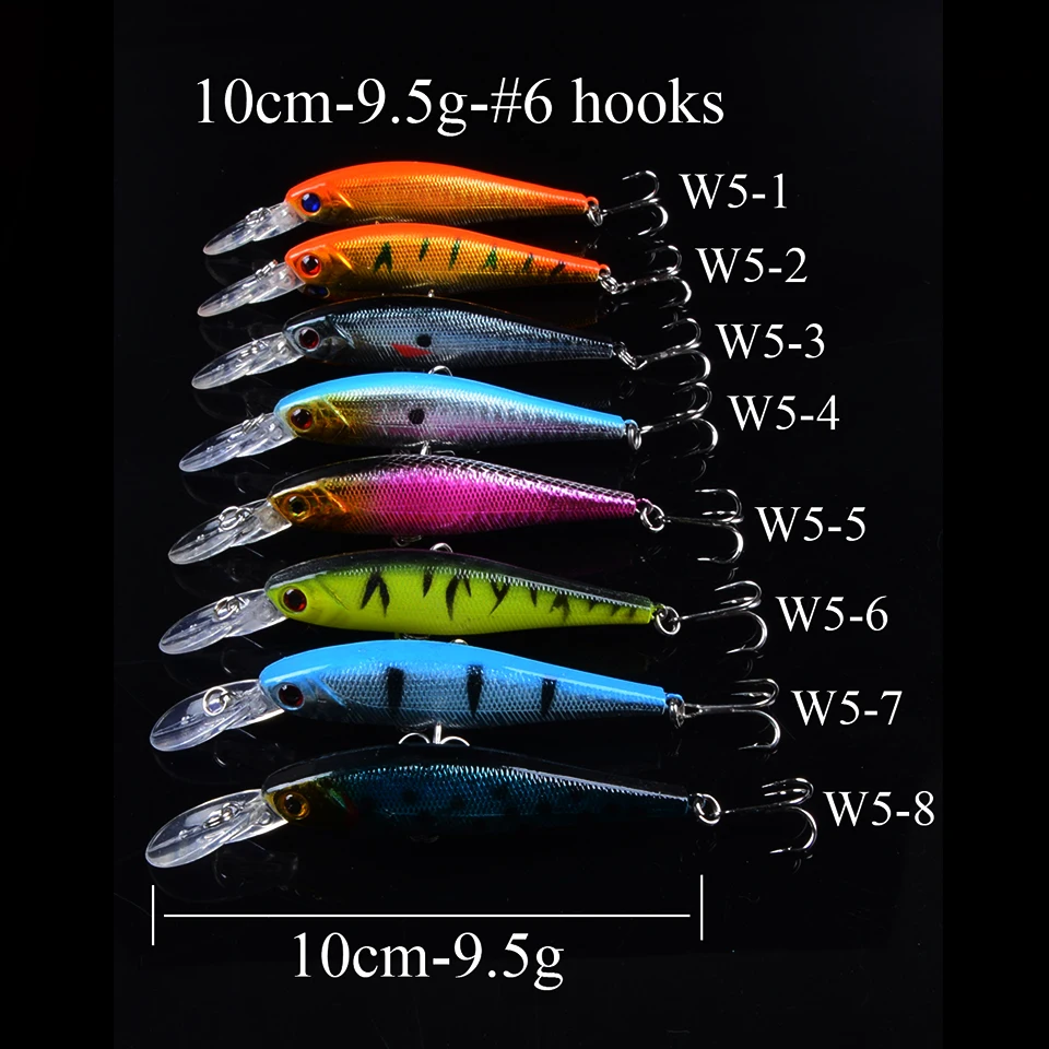 Señuelos artificiales de pesca, cebos artificiales para pececillos, Wobblers, aparejos de pesca falsos realistas, 50 colores, ojos 3D, 1 unidad