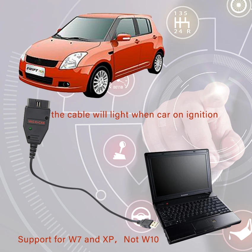 Herramientas de diagnóstico de coche VAG K CAN Commander 1,4 FTDI PIC18F25K80 K + CAN 1 4 OBD 2 OBD2, interfaz COM k-line Cable para VW/AUDI