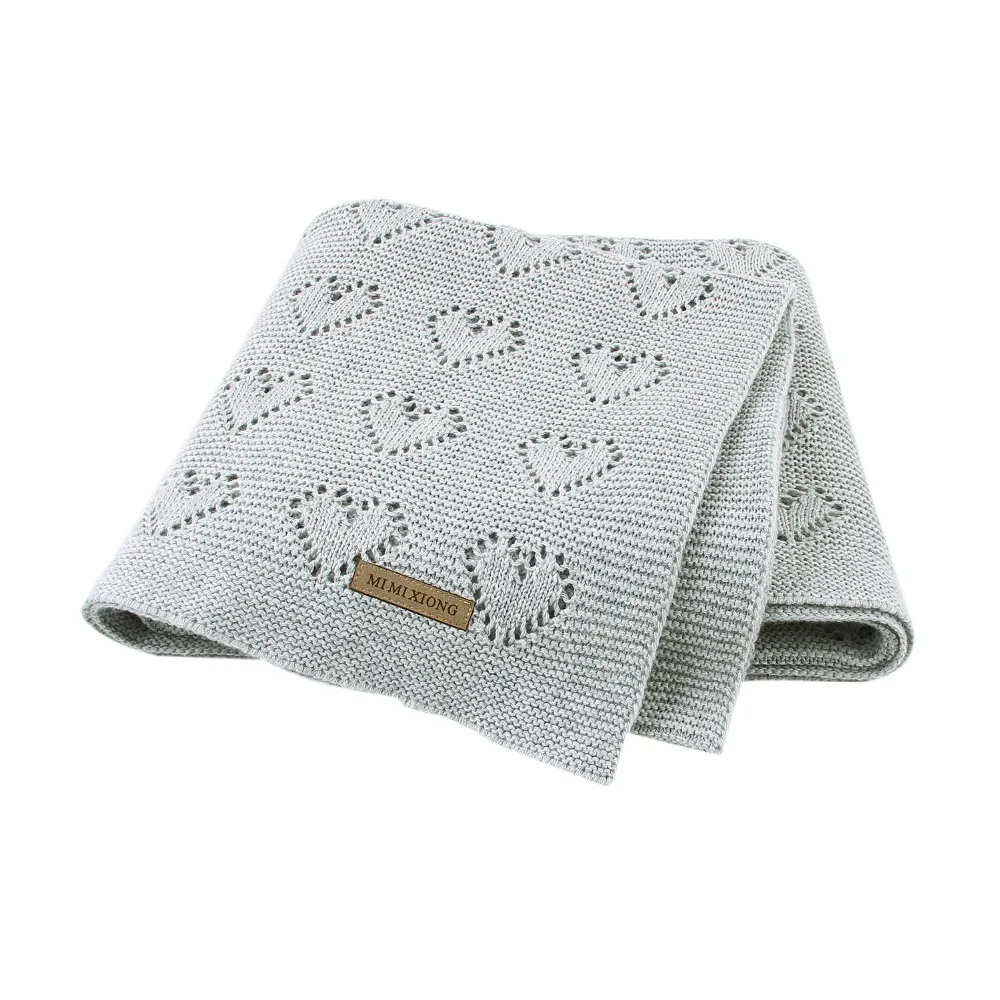 Mantas tejidas para bebés recién nacidos, ropa de cama para cochecito, edredones de algodón para niños pequeños, manta infantil Unisex de 100x80cm